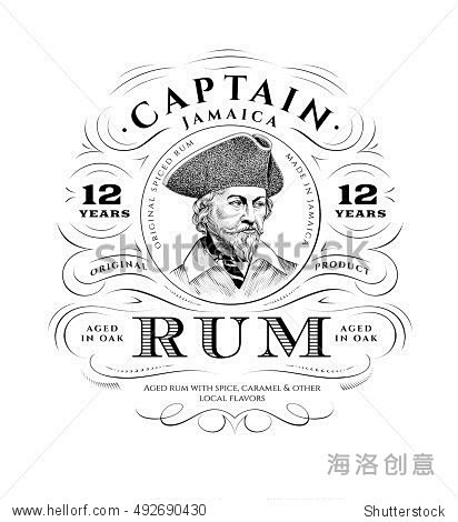 Vintage Rum Label Lo...