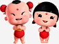 金童玉女春节狗年大吉恭喜发财png免抠素材_新图网 https://ixintu.com 2018 狗年 金童玉女 春节 元旦 狗年大吉 吉祥