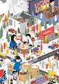 ILLUSTRATION FOR PEPSI IMC 2015 : Illustrate for Pepsi China 2015 integration campaign. It is based on 50+ short films, stories and current events that related to Chinese New Year, which turn into a vivid and colorful new year scene.