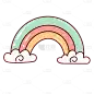 手绘-可爱生活氛围贴纸-彩虹
