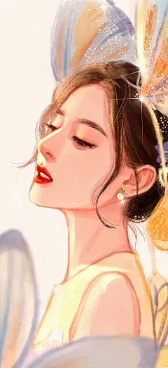 你隔壁家的阿花  二次元少女  
动漫壁纸  迪丽热巴蝴蝶装插画