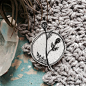 floral pin brooch shrink plastic : This hand-drawn pin is made out of quality shrink plastic, covered with a silky matte varnish and glued on a brooch back. Size is approximately 2,5x4cm. As all my items are woman-made little flaws and deviation from the 