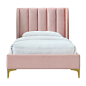 Georgia Velvet Single Bed (Blush) : Shop Contemporary Beds Online or Visit Our Showrooms To Get Inspired With The Latest Beds From Life Interiors - Georgia Velvet Single Bed (Blush)