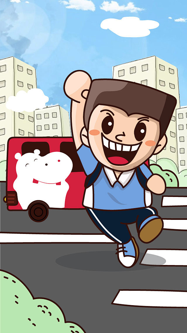 开学季活动闪屏插画深圳校服开机页面