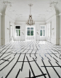 Interesting graphic that can be achieved by applying #vinyl #decals to a painted white floor.: 