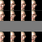 Riona's Expressions, Mark Florquin : Riona's head morph overview. The've been made with a cross-polarized light photogrammetry rig.