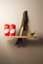 Maple Shelf : 2012 shelf made from a found maple branch and a maple board.
