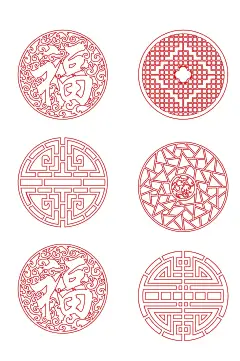 圆形镂空花纹图案海报