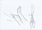 拿扇子&团扇的手部动态绘制合集，练习参考！