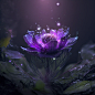 through hd cg, a purple lantern flower, its petals and dews are crystal clear, 8k, ultra hd, lightning, lighting effects, blizzard style art trend, glowinthe dark fog luminescent amount lighting, hd ar916 2