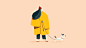 [米田/主动设计整理]fYear Of The Dog Walker - Series 1 : Year of the Dog Walker is a series of illustrated character designs featuring people paired with their dogs. They’re designed using simple, flat color and fun shapes.