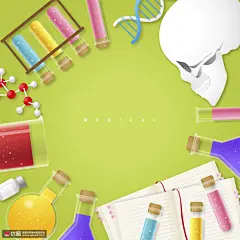 人类骨骼头颅基因螺旋研发医疗插画 医疗保健 个人护理