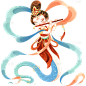 蛇年春节敦煌风插画蛇女IP大尺寸贴纸