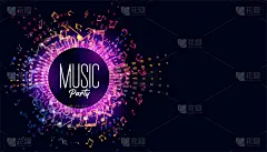 音乐节日背景与声音音符