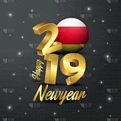 2019,字体,新年前夕,创造力,华丽的,请柬,问候,庆祝,设计