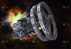 未来的深空空间站3d插图