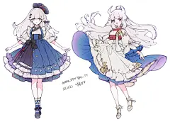 画集｜韩国画师少女角色服饰设计立绘线稿绘画临摹参考素材图集-淘宝网