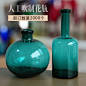 山西外贸可定制蓝色气泡地中海风格开口工艺花瓶彩色玻璃花瓶