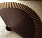 【日式和风】江户日本 和服扇子竹柄折扇 布面扇 纯色 红骨咖啡-淘宝网