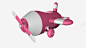 C4d粉色飞机 创意素材