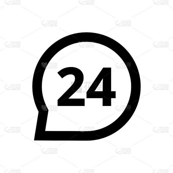 全天支持图标。可用性，援助，全天(矢量图)