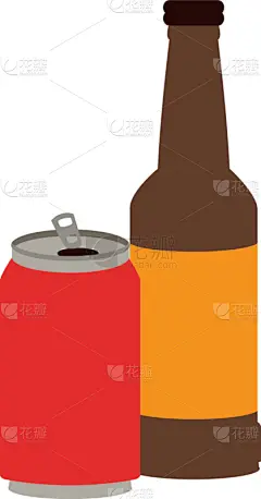 苏打,啤酒瓶,图标,罐子,扁平化设计,饮料,含酒精饮料,大麦,暗色,爱
