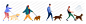 Curvy-people-preview-walking-dogs #人物# #扁平# 采集@GrayKam