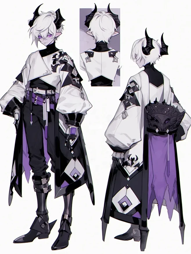 角色｜骑士服｜红绿紫魔-花瓣网
