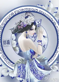 我之前那段时间很喜欢青花瓷，然后就想画一张青花瓷感觉的图，然后就画了。喜欢的点个赞。。