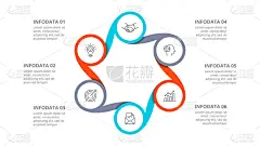 商务,模板,信息图表,数字6,数据,图表,概念,台阶,矢量,抽象