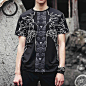TRIANGLE W.L设计师男装新款暗黑先锋欧美圆领个性时尚短袖T恤-淘宝网