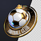 3d rendering of football soccer emblem graphic concept Premium Psd