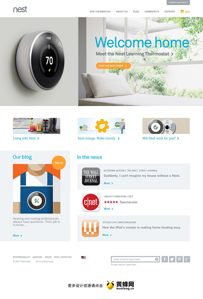 Nest学习温控器产品网站 - 网页设计...
