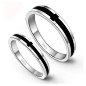 正品925纯银 男女款订婚结婚戒指十指相扣情侣对戒刻字一对可包邮