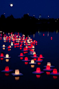 Annual Lantern Festival remembering Hiroshima and Nagasaki, Japan