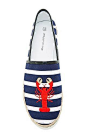 Mother of Pearl - Striped Lobster Embroidered Espadrilles