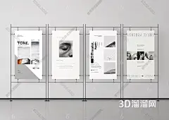 现代广告牌 画展 展架 海报架 广告架 展示架 电影展 广告展 展览3D模型