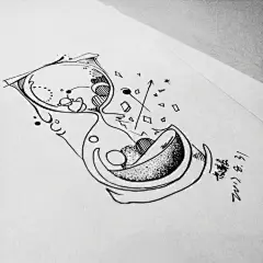 #每天画唠# 小文艺的沙漏系列文身设计~丨via 青龙堂TATTOO-叔毅 ​​​​