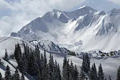Snow-covered Wasatch Mountain Range in Utah