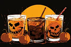 创意卡通万圣节饮品饮料插画