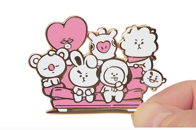 BT21 MUSIC系列金属徽章卡通动漫...