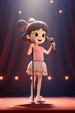 AI数字艺术跳舞唱歌音乐乐器女孩摄影图