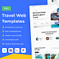 20屏现代简约风格优质旅行网页模板 Trav – Travel Web Templates figma html
