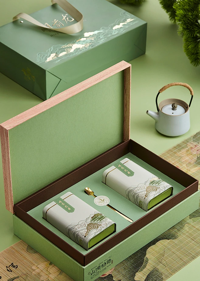 新款绿茶茶叶包装盒空礼盒龙井碧螺春毛尖安吉白茶礼盒装空盒定制-淘宝网-花瓣网