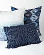 -5THT Aviva Stanoff  Ombre Sequined Pillow, 18"Sq. Wood-Bead Pillow, 20" x 12"