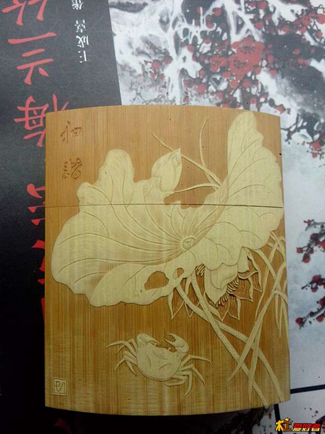 留青竹刻烟盒