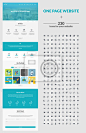 One page website design template and set of icons for web design #yestone# #邑石网# #图标#