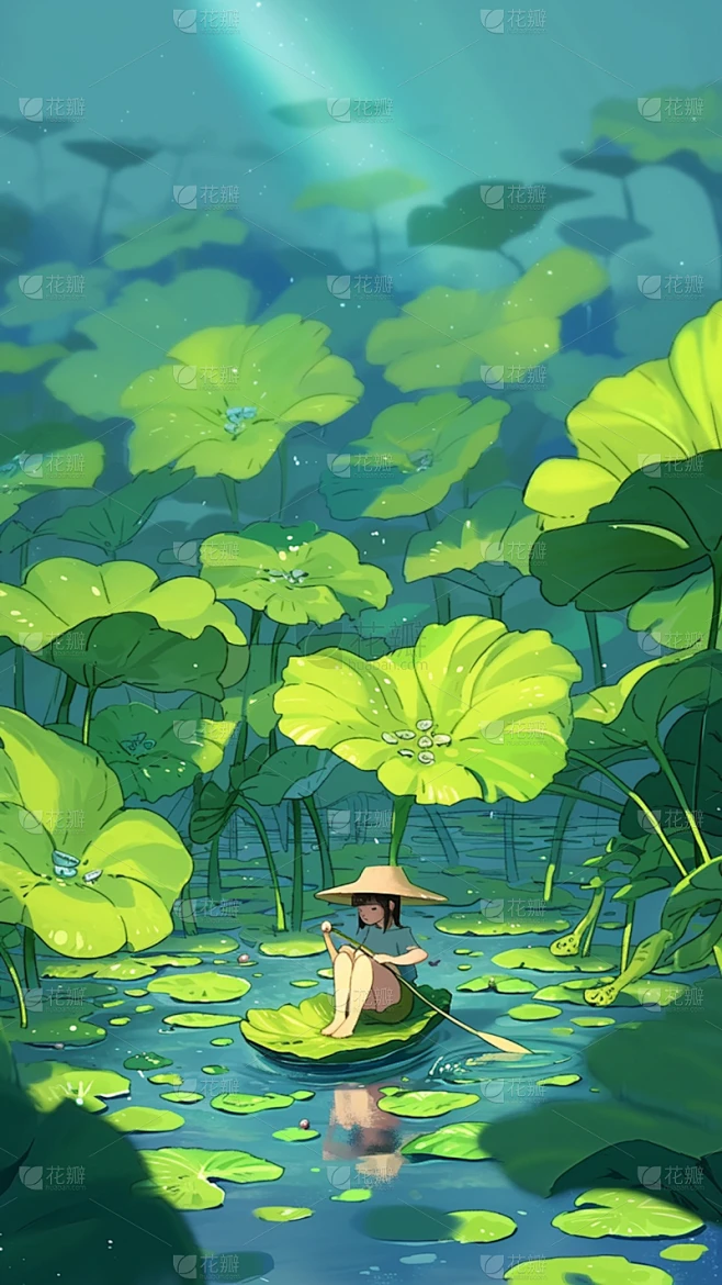 夏天通用夏日插画场景背景图片素材素材-花瓣网