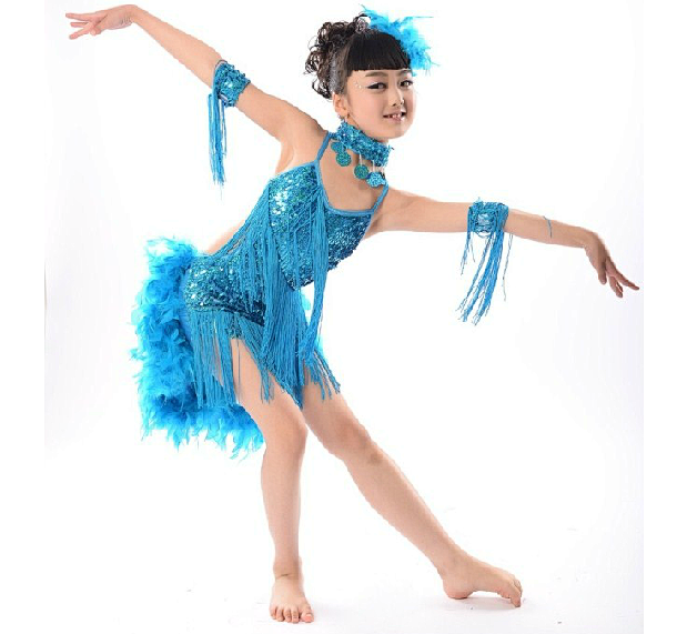 新款女童拉丁舞服装幼儿舞台演出服儿童拉丁...