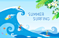 夏日冲浪水上运动派对PSD高清分层海报素材 ti389a0706_平面设计_绘画插图